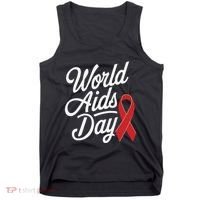 In December World Aids Day Red Ribbon Hivaids Awareness Tank Top thumb 0