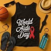In December World Aids Day Red Ribbon Hivaids Awareness Tank Top thumb 4