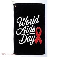 In December World Aids Day Red Ribbon Hivaids Awareness Golf Towel thumb 0