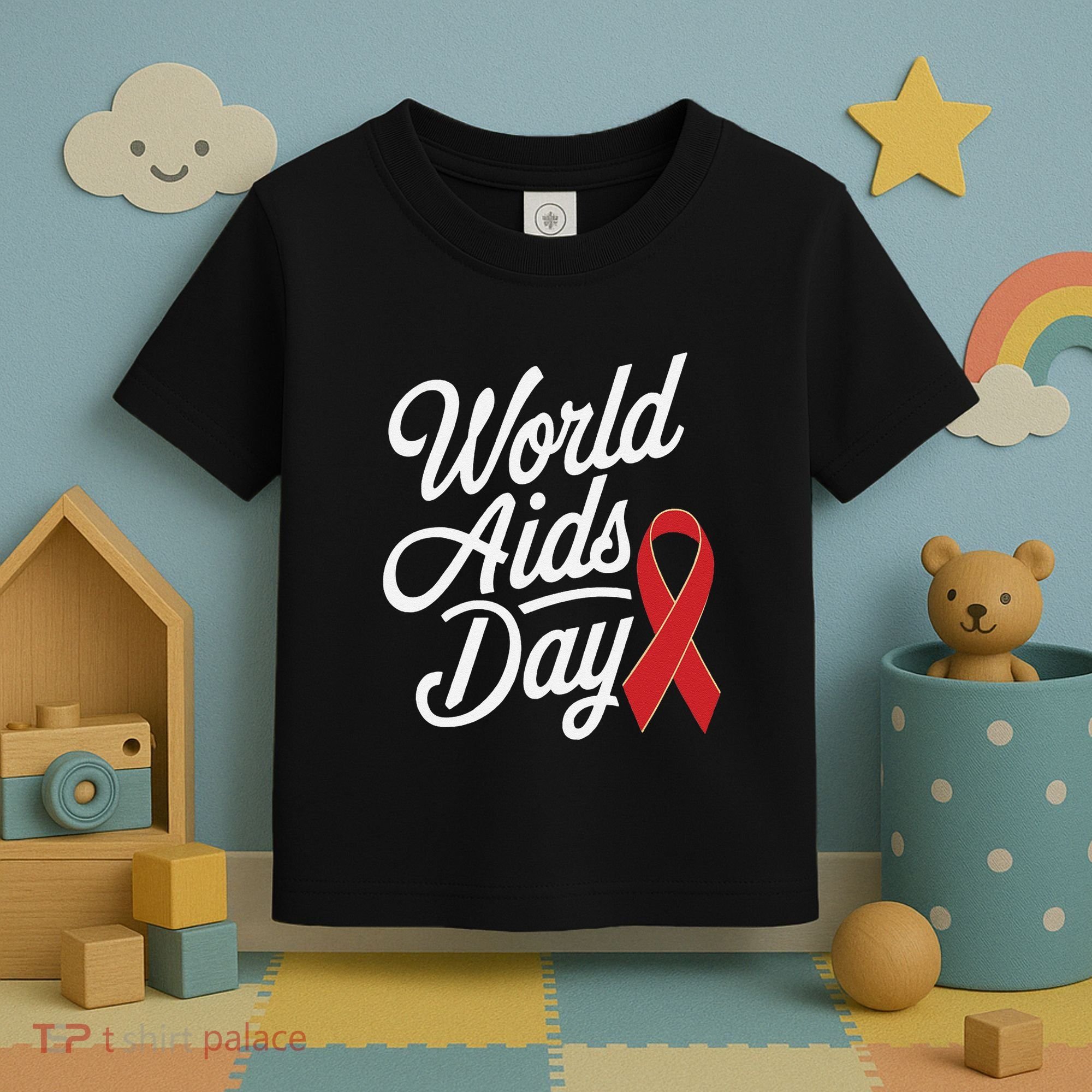 In December World Aids Day Red Ribbon Hivaids Awareness Toddler T-Shirt