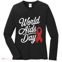 In December World Aids Day Red Ribbon Hivaids Awareness Women's Long Sleeve Shirt thumb 0