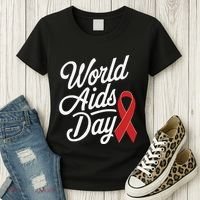 In December World Aids Day Red Ribbon Hivaids Awareness Women's T-Shirt thumb 3