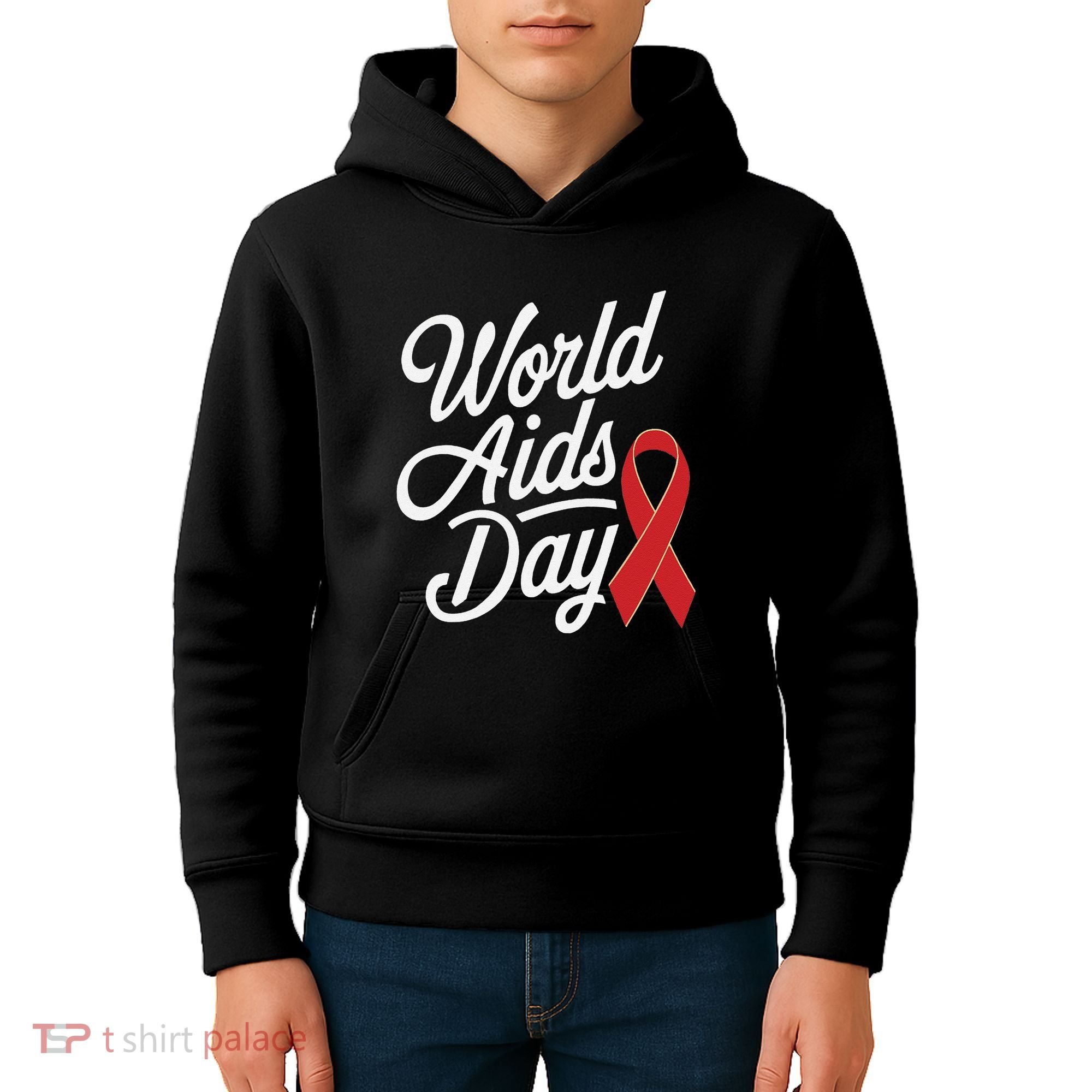 In December World Aids Day Red Ribbon Hivaids Awareness Kids Hoodie