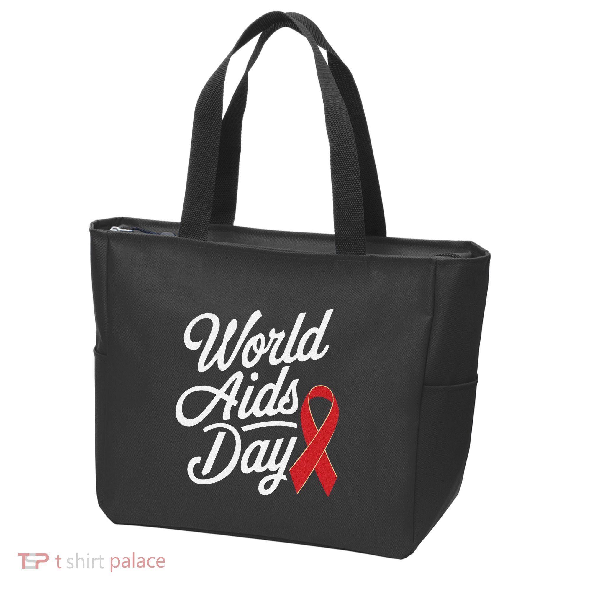 In December World Aids Day Red Ribbon Hivaids Awareness Tote Bag