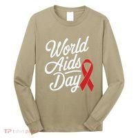 In December World Aids Day Red Ribbon Hivaids Awareness Long Sleeve Shirt thumb 0