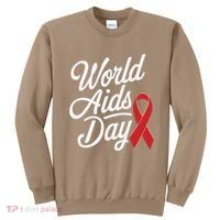 In December World Aids Day Red Ribbon Hivaids Awareness Sweatshirt thumb 0