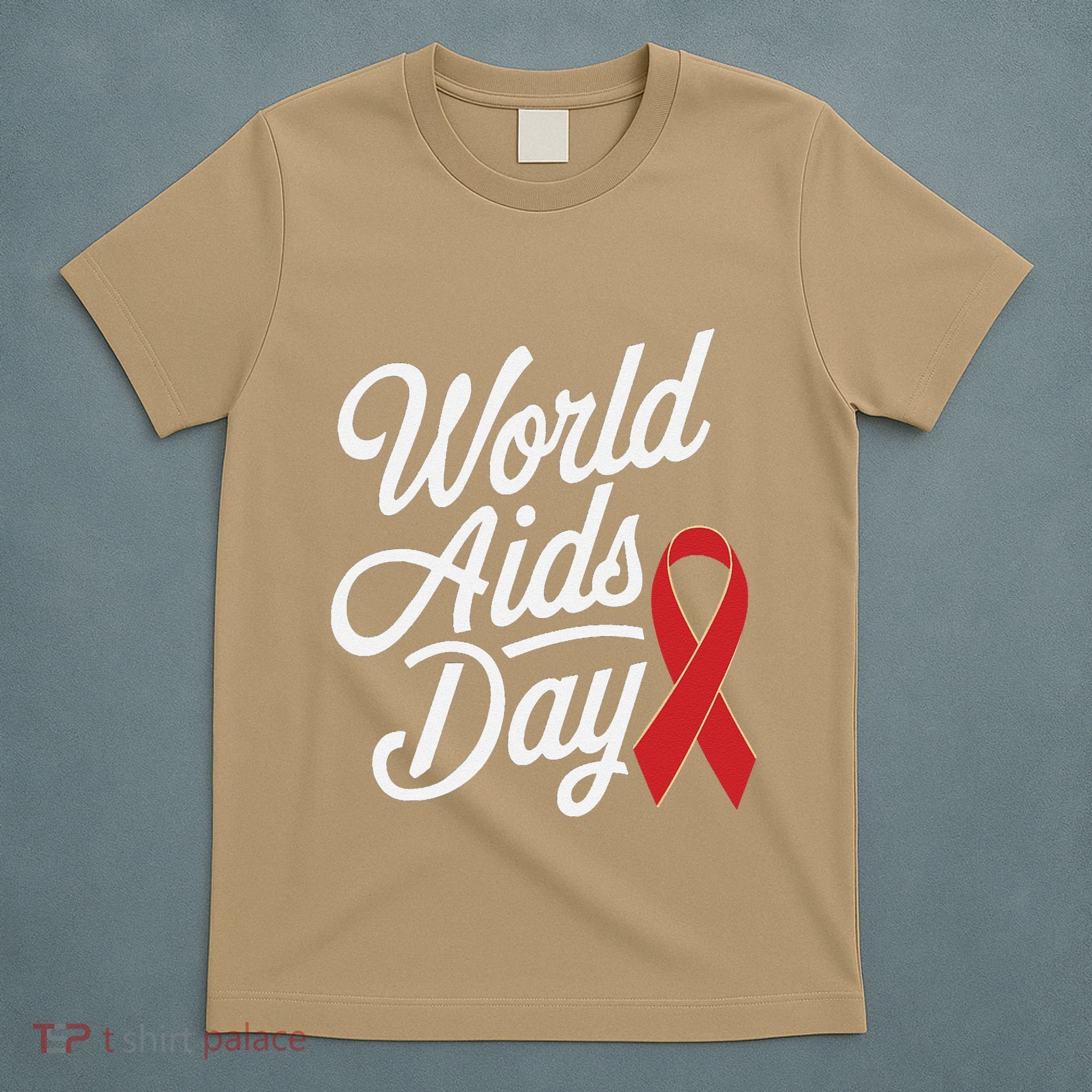 In December World Aids Day Red Ribbon Hivaids Awareness T-Shirt