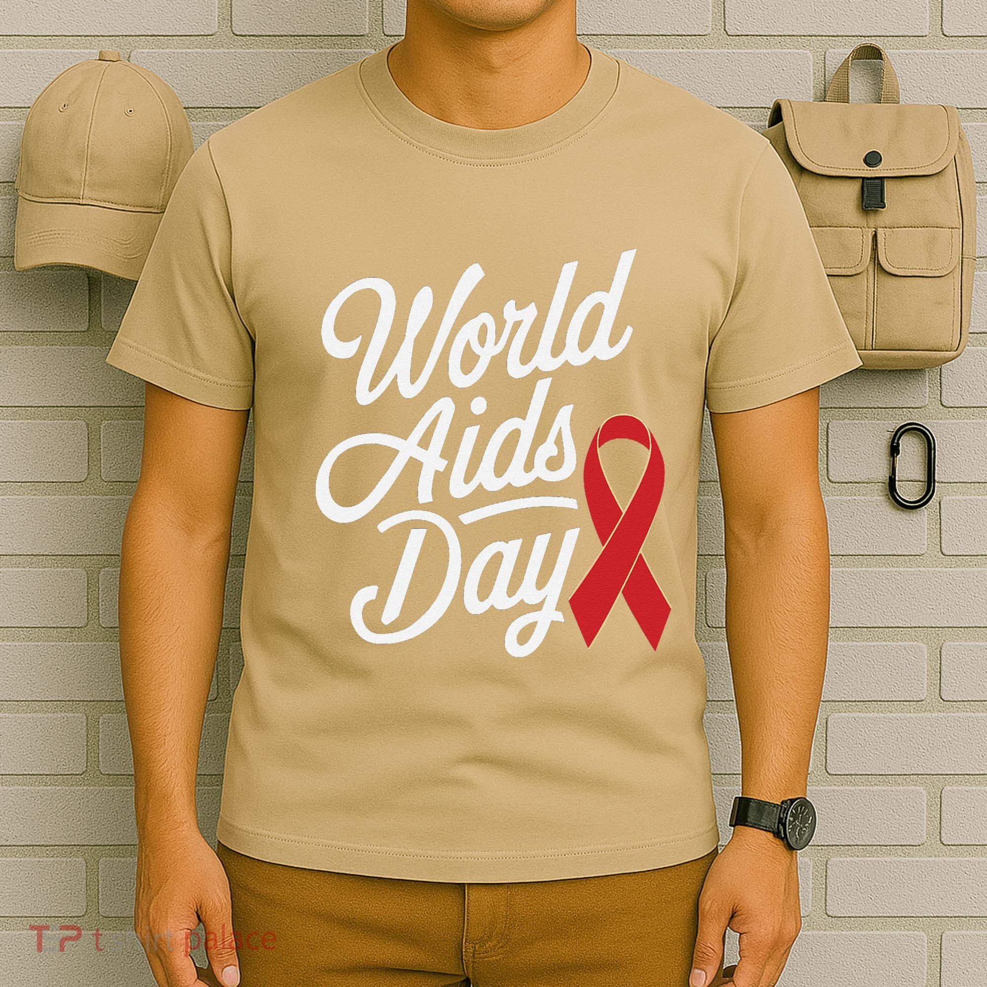In December World Aids Day Red Ribbon Hivaids Awareness T-Shirt