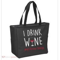 I Drink Wine And I Know Things Tote Bag thumb 2