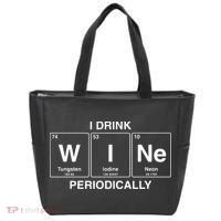 I Drink Wine Periodically Funny Periodic Table Wine Drinker Tote Bag thumb 0