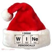 I Drink Wine Periodically Funny Periodic Table Wine Drinker Santa Hat thumb 0