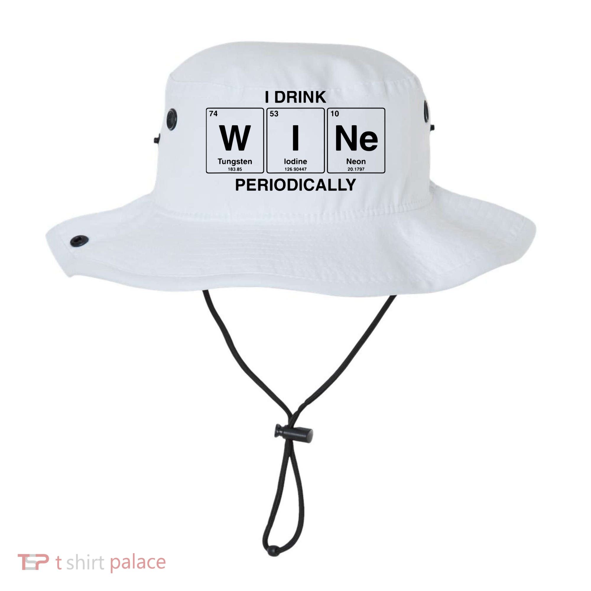 I Drink Wine Periodically Funny Periodic Table Wine Drinker Bucket Hat