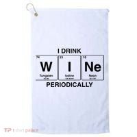 I Drink Wine Periodically Funny Periodic Table Wine Drinker Golf Towel thumb 0