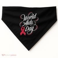 In December World Aids Day Hivaids Awareness Red Ribbon USA-Made Doggie Bandana thumb 0