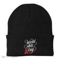 In December World Aids Day Hivaids Awareness Red Ribbon Beanie thumb 0