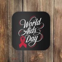 In December World Aids Day Hivaids Awareness Red Ribbon Coaster thumb 0