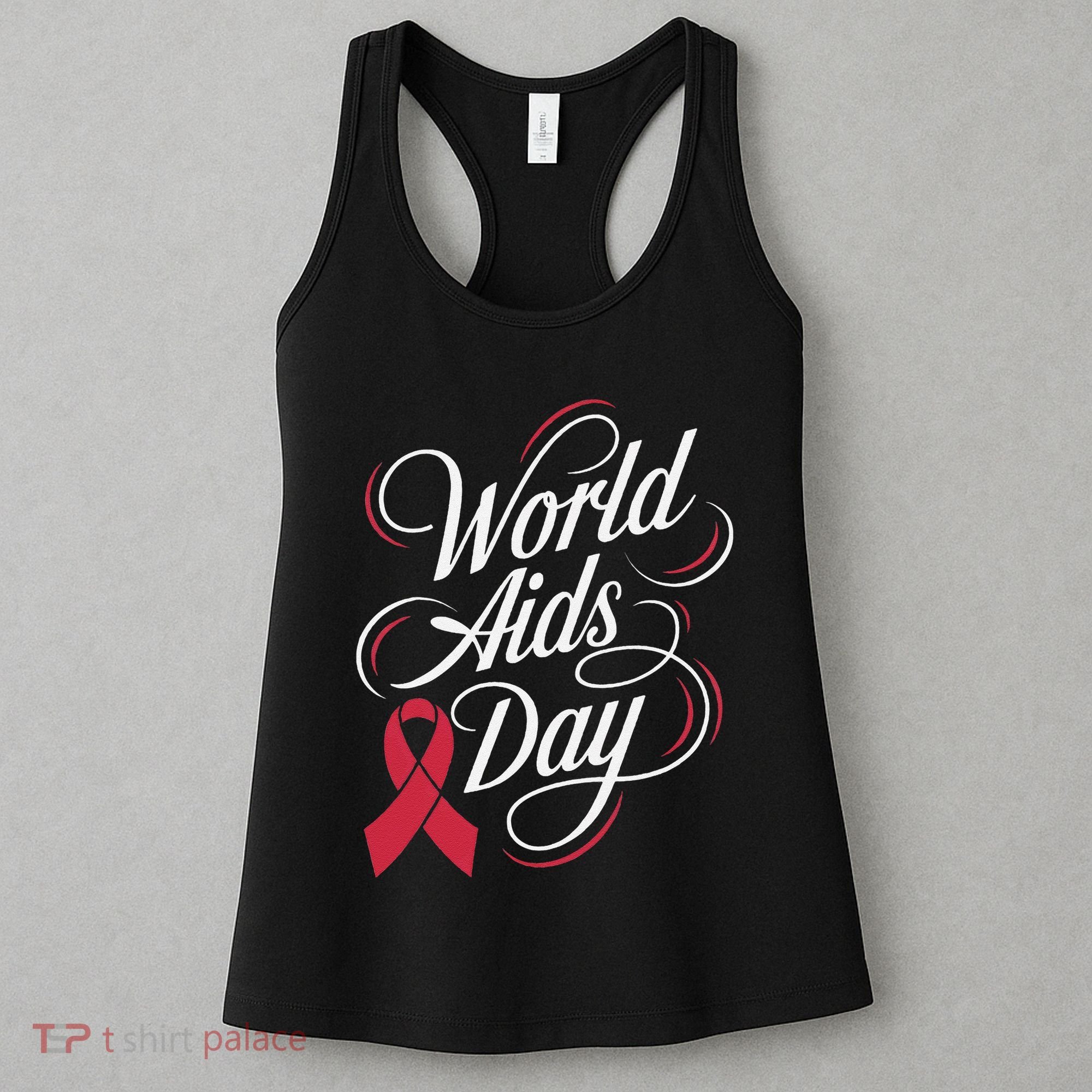 In December World Aids Day Hivaids Awareness Red Ribbon Women's Tank Top
