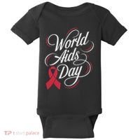 In December World Aids Day Hivaids Awareness Red Ribbon Baby Bodysuit thumb 0