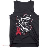 In December World Aids Day Hivaids Awareness Red Ribbon Tank Top thumb 0