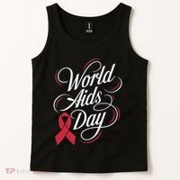 In December World Aids Day Hivaids Awareness Red Ribbon Tank Top thumb 2
