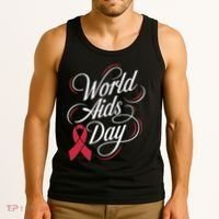 In December World Aids Day Hivaids Awareness Red Ribbon Tank Top thumb 3
