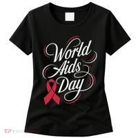 In December World Aids Day Hivaids Awareness Red Ribbon Women's T-Shirt thumb 0