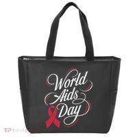 In December World Aids Day Hivaids Awareness Red Ribbon Tote Bag thumb 0