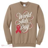 In December World Aids Day Hivaids Awareness Red Ribbon Sweatshirt thumb 0