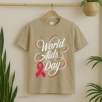 In December World Aids Day Hivaids Awareness Red Ribbon T-Shirt thumb 2