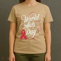 In December World Aids Day Hivaids Awareness Red Ribbon T-Shirt thumb 4