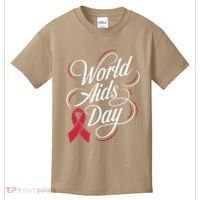 In December World Aids Day Hivaids Awareness Red Ribbon Kids T-Shirt thumb 0