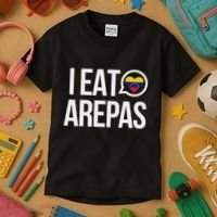 I Eat Arepas Venezuelan Traditional Food Kids T-Shirt thumb 3