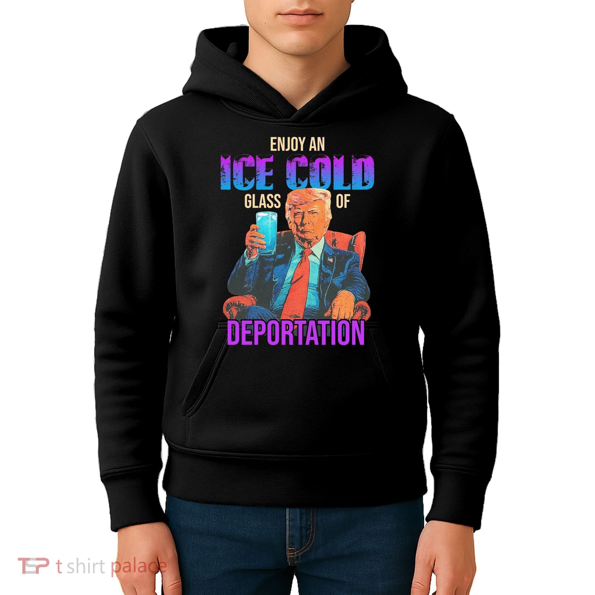 ICE Enjoy An Ice Cold Glass Of Deportation Kids Hoodie