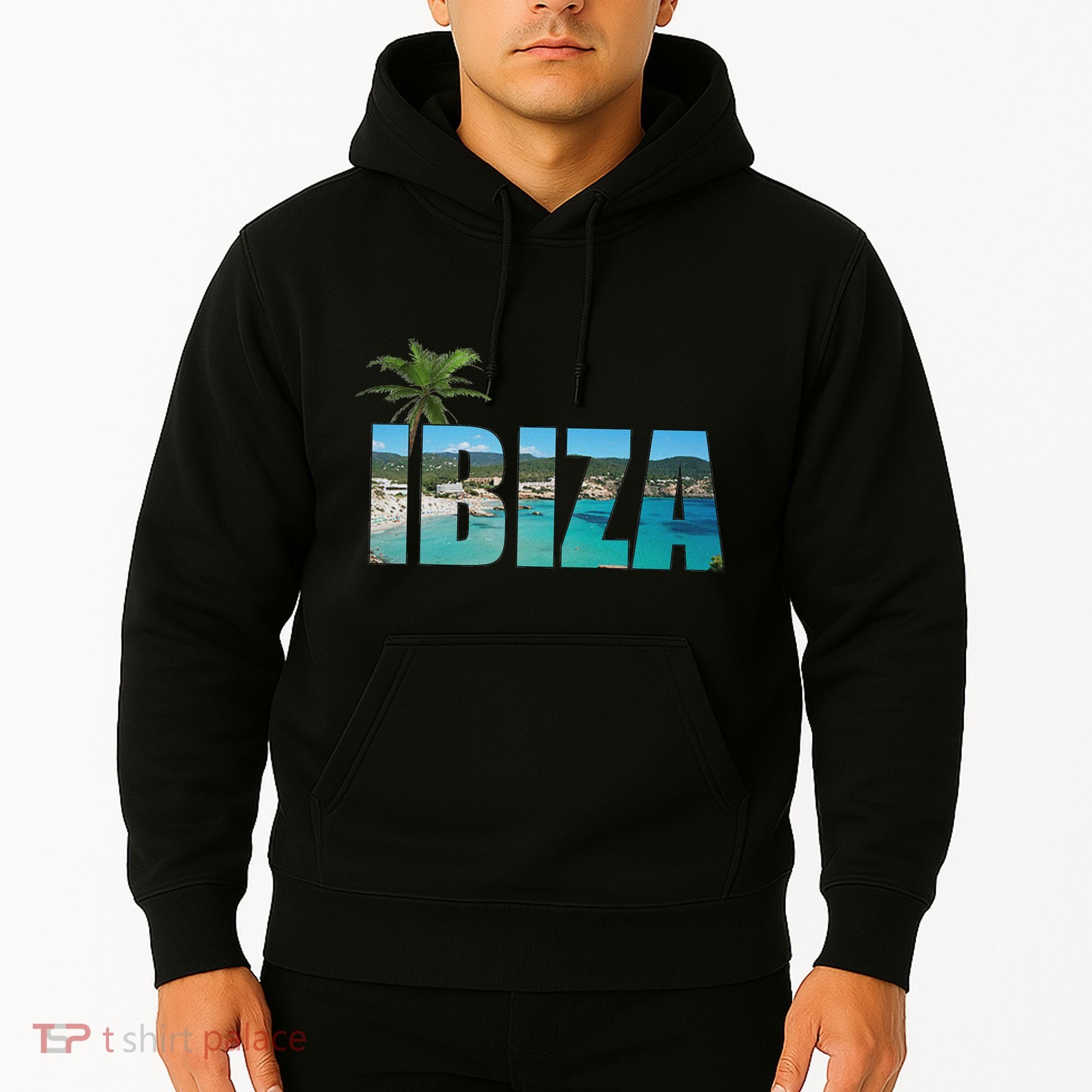 Ibiza Espana Beach Palm Tree Party Destination Hoodie