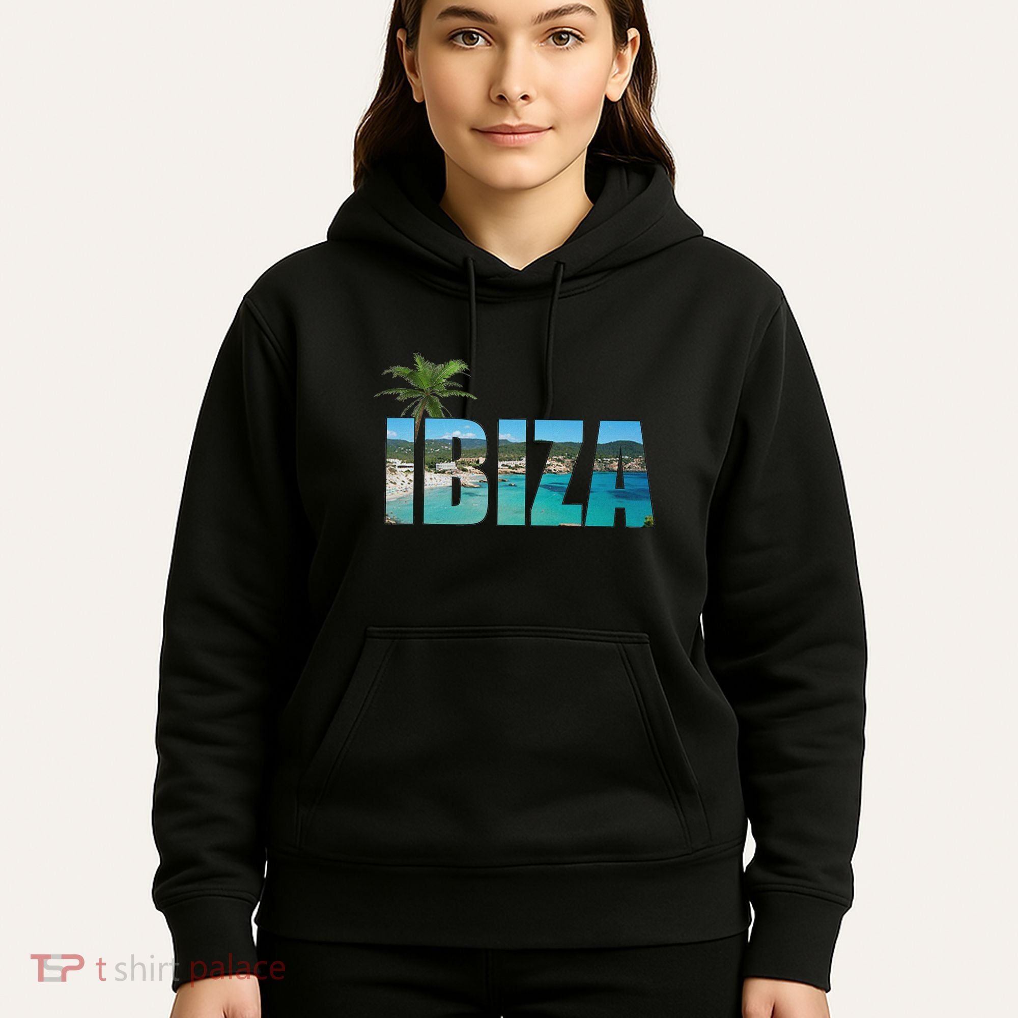 Ibiza Espana Beach Palm Tree Party Destination Hoodie