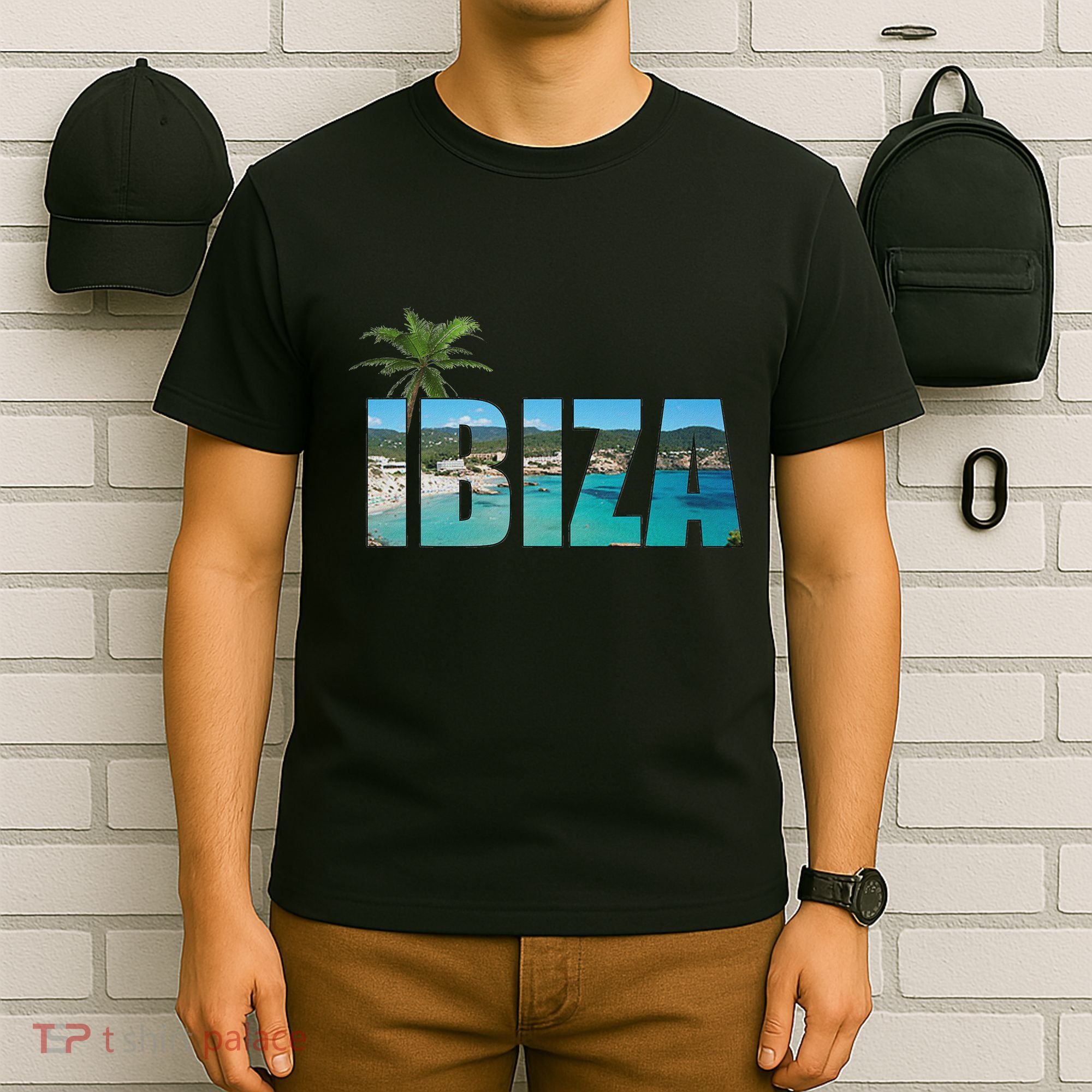 Ibiza Espana Beach Palm Tree Party Destination T-Shirt