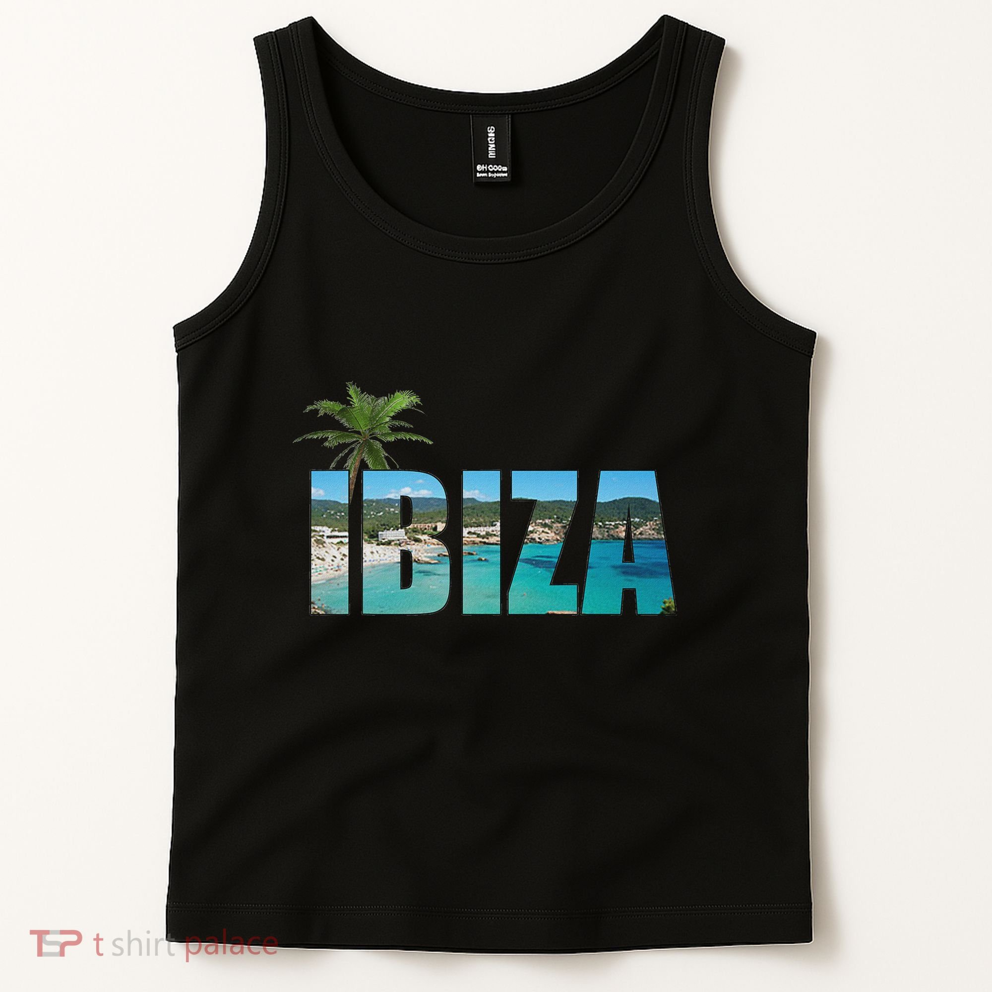 Ibiza Espana Beach Palm Tree Party Destination Tank Top