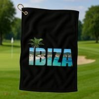Ibiza Espana Beach Palm Tree Party Destination Golf Towel thumb 1
