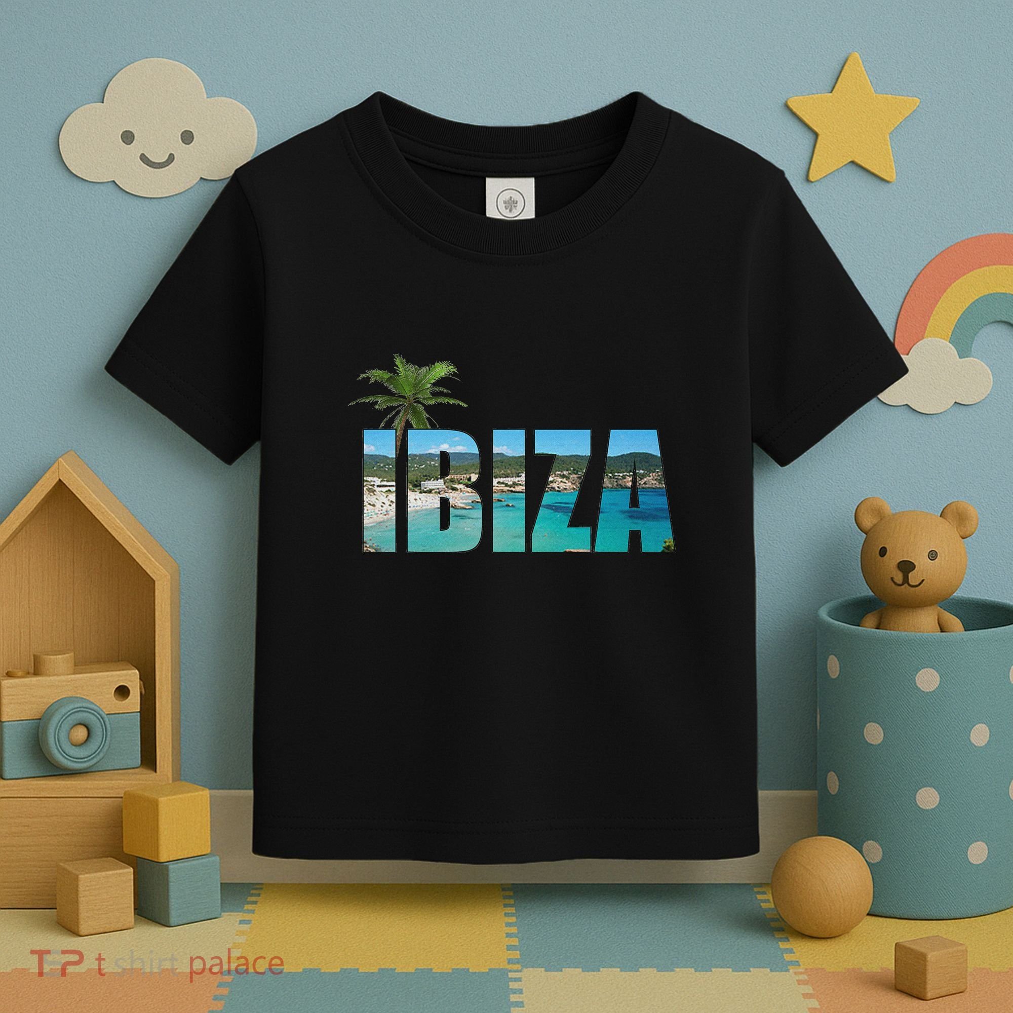 Ibiza Espana Beach Palm Tree Party Destination Toddler T-Shirt