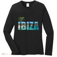 Ibiza Espana Beach Palm Tree Party Destination Women's Long Sleeve Shirt thumb 0