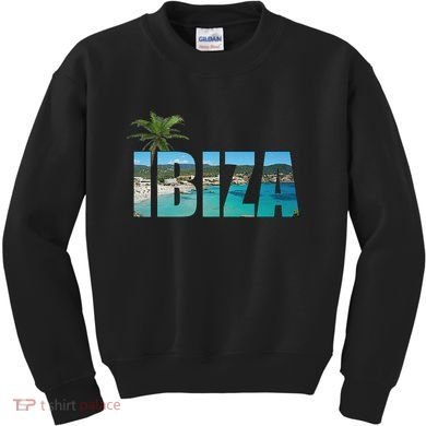 Ibiza Espana Beach Palm Tree Party Destination Kids Sweatshirt