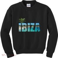 Ibiza Espana Beach Palm Tree Party Destination Kids Sweatshirt thumb 0