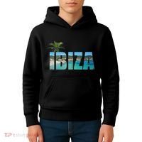 Ibiza Espana Beach Palm Tree Party Destination Kids Hoodie thumb 4