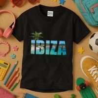 Ibiza Espana Beach Palm Tree Party Destination Kids T-Shirt thumb 3