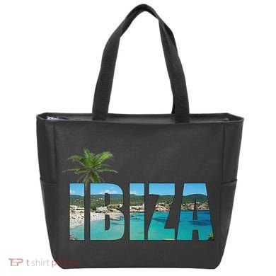 Ibiza Espana Beach Palm Tree Party Destination Tote Bag