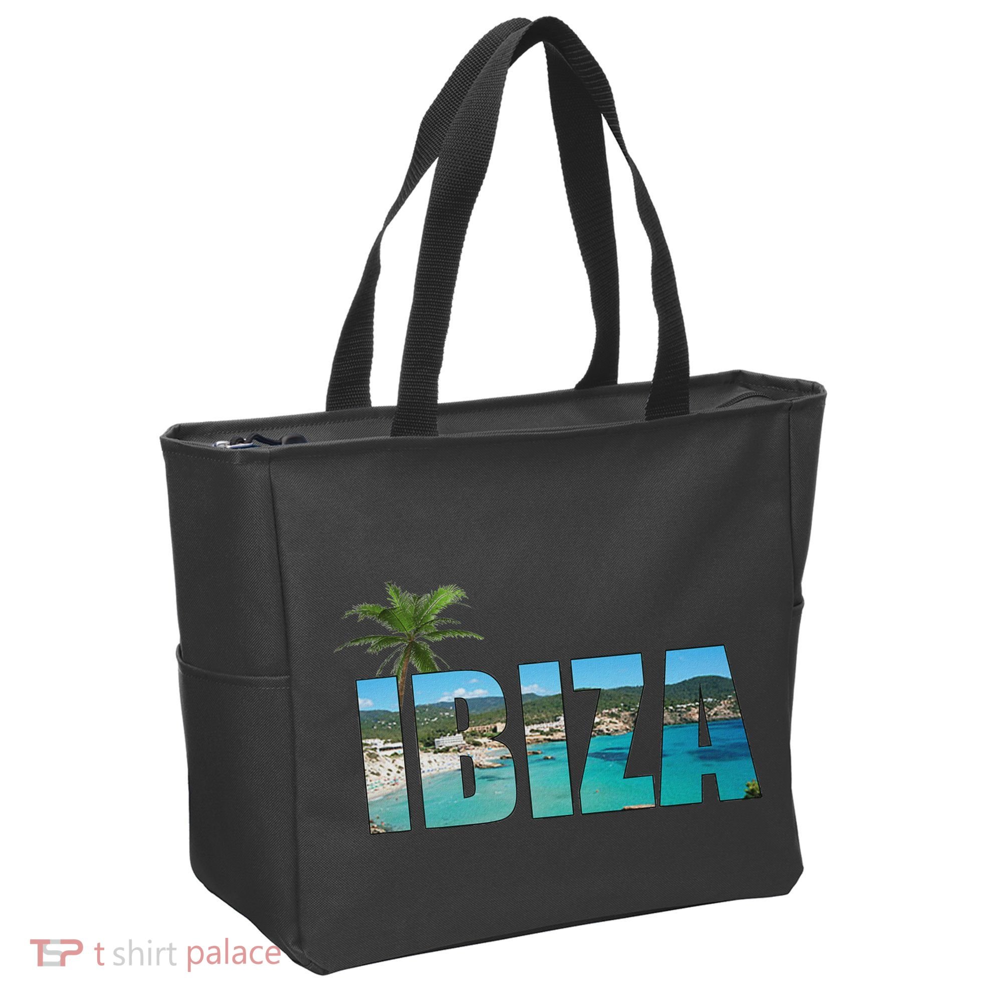 Ibiza Espana Beach Palm Tree Party Destination Tote Bag