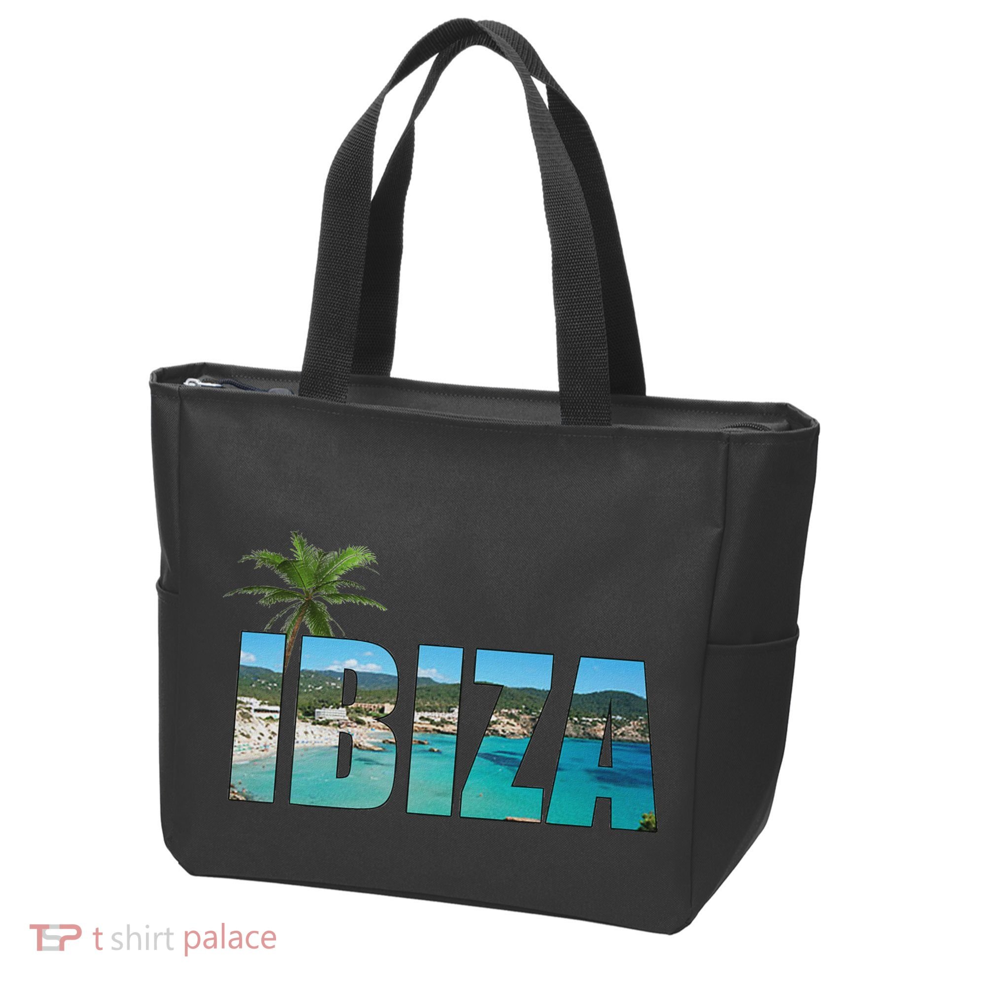 Ibiza Espana Beach Palm Tree Party Destination Tote Bag