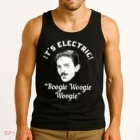 Its Electric Boogie Woogie Woogie Funny Tank Top thumb 3