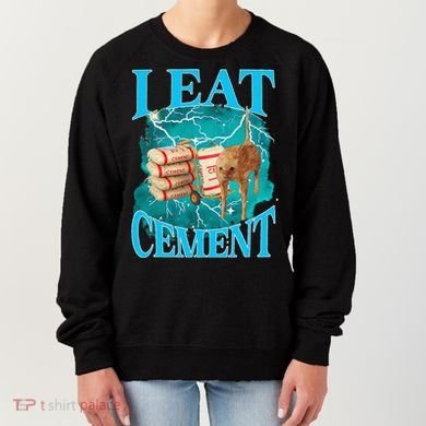 I Eat Cement Cursed Cat Funny Oddly Specific Dank Meme Women's Sweatshirt