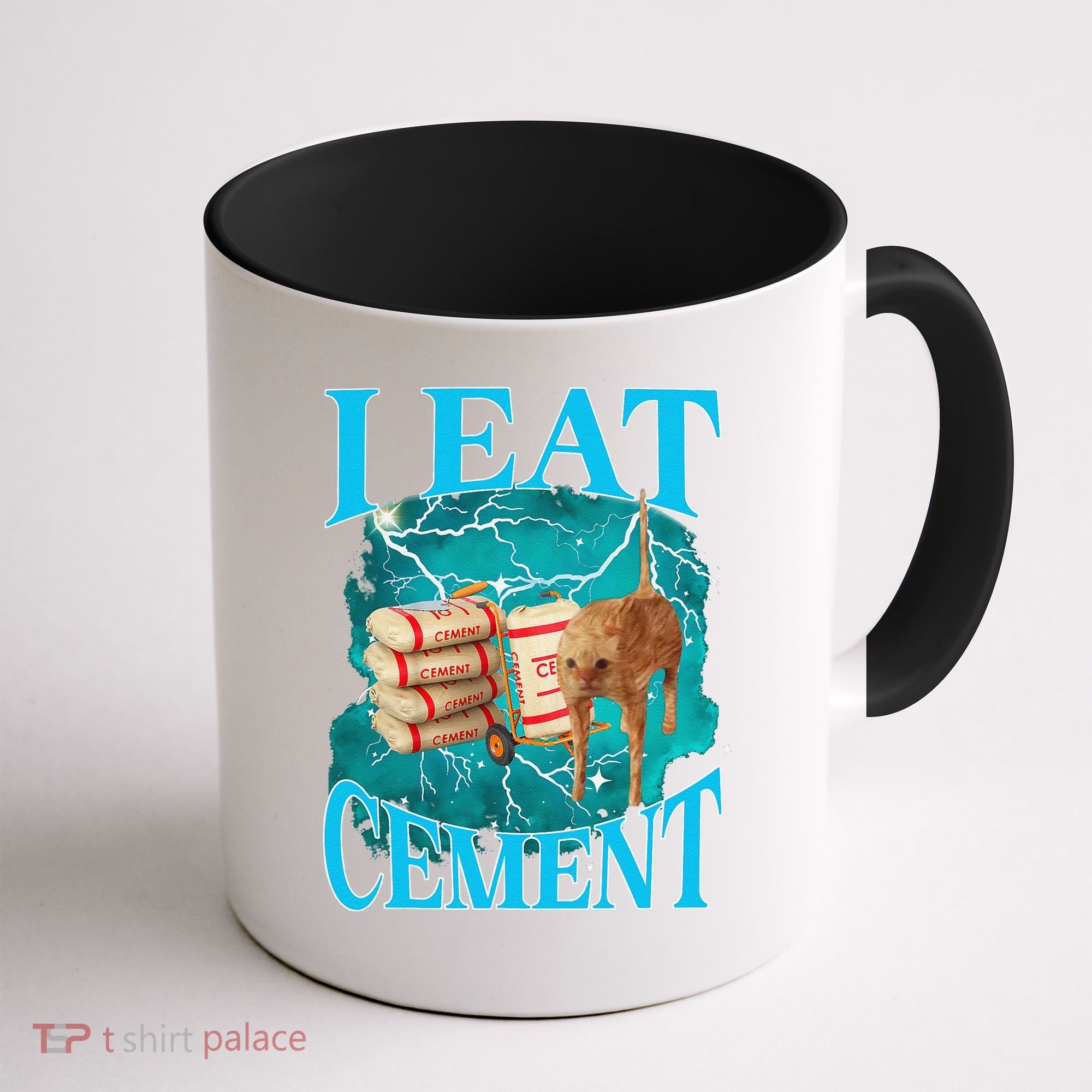 I Eat Cement Cursed Cat Funny Oddly Specific Dank Meme Coffee Mug
